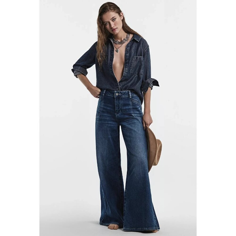 Anthropologie Pilcro High-Rise Wide-Leg Trouser Jeans 29 - Picture 1 of 3